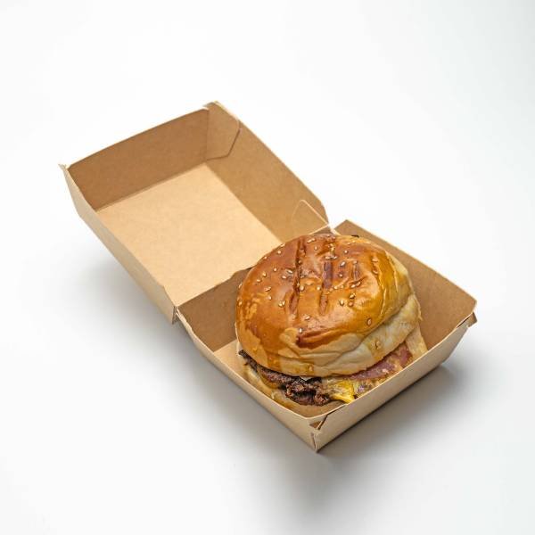 Kraft Color Corrugated Clamshell Burger Box wholesales in uk